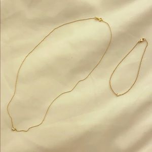 Vrai & Oro Diamond Necklace & Bracelet